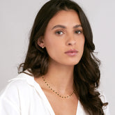Black Enamel Bead Piatto Necklace on woman's necklace